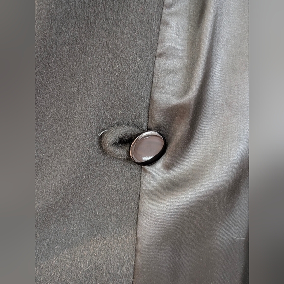 Vintage Thalhimer’s Black Wool Swing Coat w/ Fur Collar Old Hollywood Cabincore - Picture 7 of 10